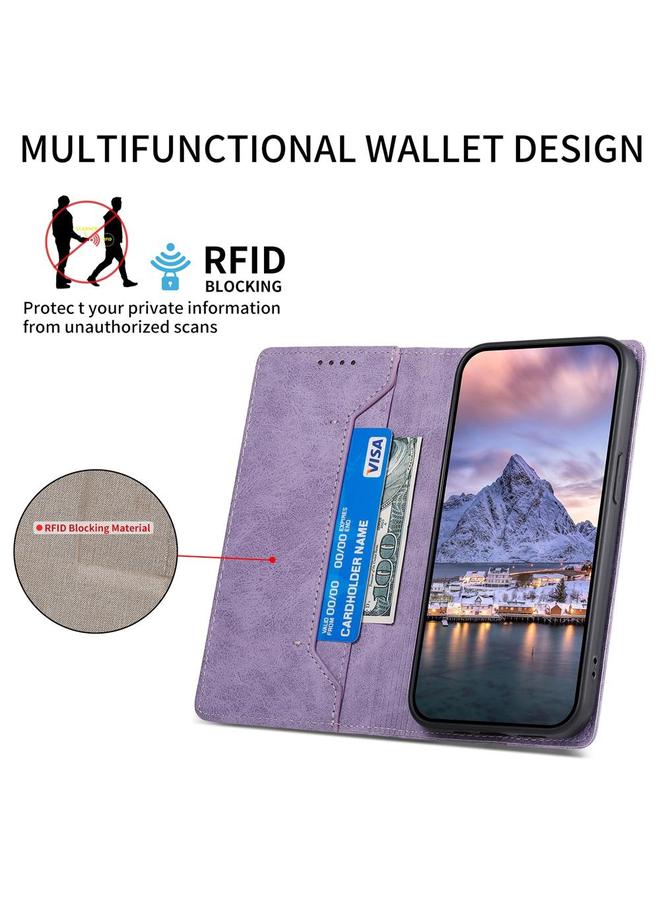 S-TOP Case For OPPO Reno13 F 4G / 5G Business Solid Color Magnetic RFID Leather Phone Case - Image 3