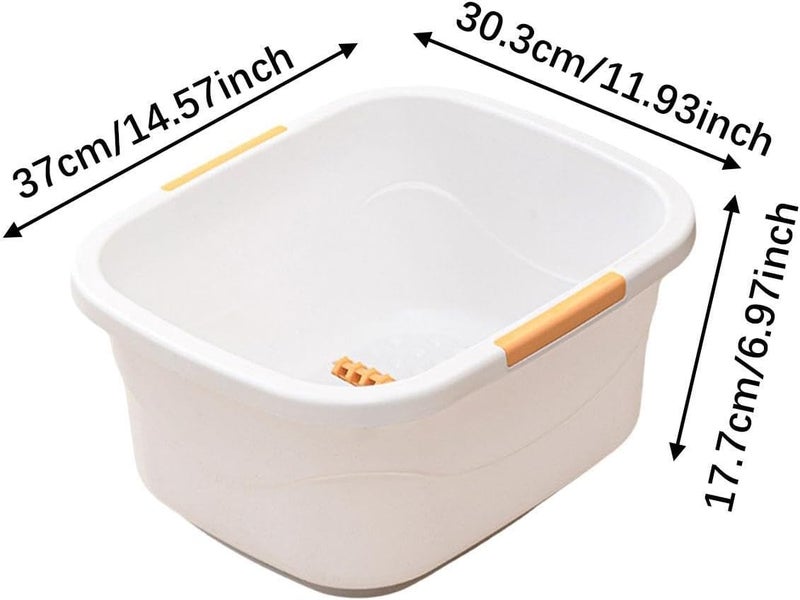 predolo Foot Bath Basin,Foot Bucket,Multifunctional,Foot Bathtub,Pedicure Bowl for Soaking Foot Soak Tub for Foot Soak Bath Foot SPA, White L - Image 2