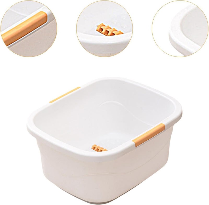 predolo Foot Bath Basin,Foot Bucket,Multifunctional,Foot Bathtub,Pedicure Bowl for Soaking Foot Soak Tub for Foot Soak Bath Foot SPA, White L - Image 5