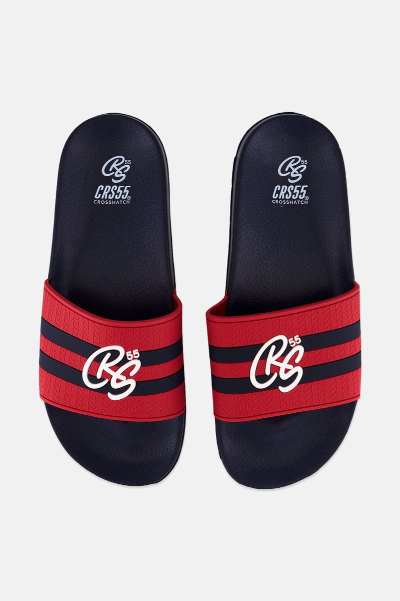 CROSSHATCH Men Slip On Hamlax Slides, Red - Image 2