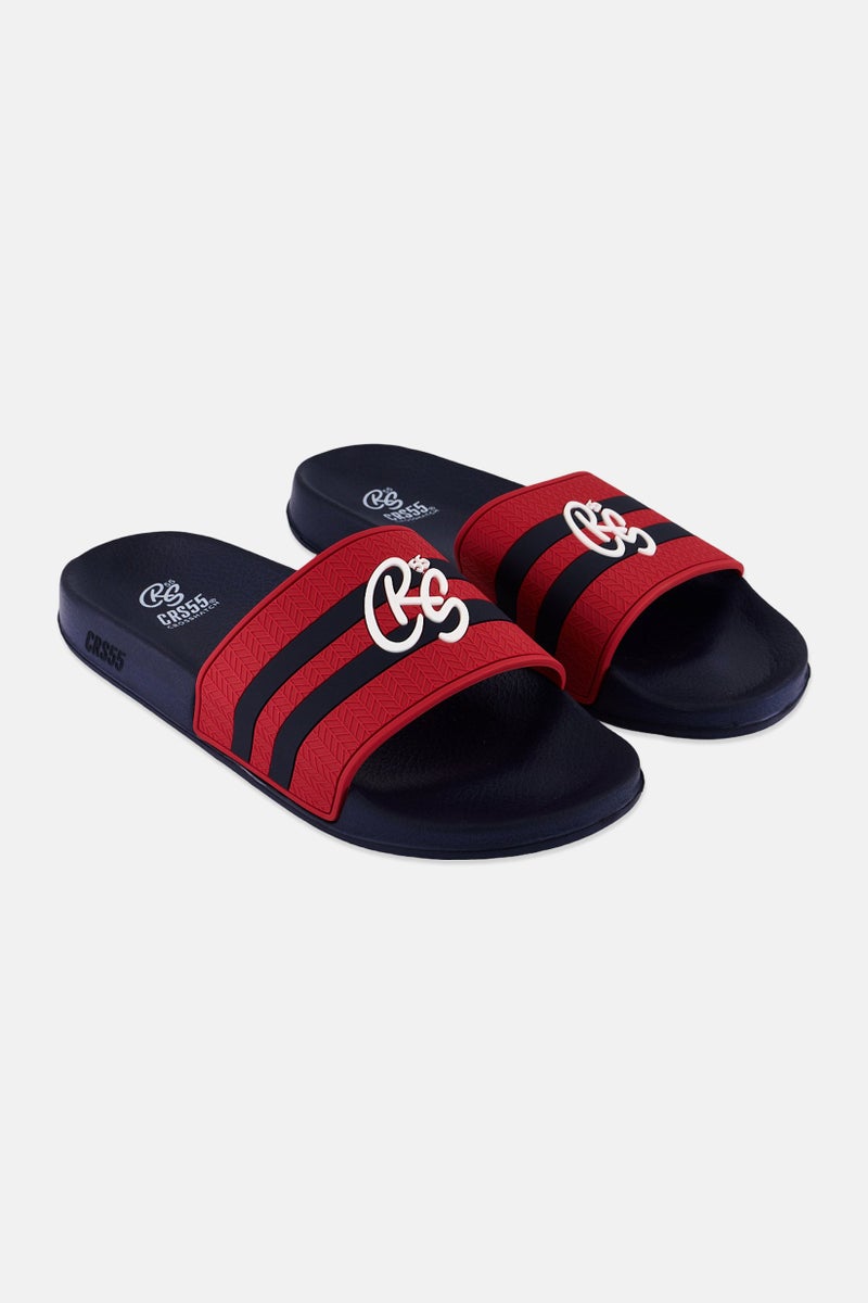 CROSSHATCH Men Slip On Hamlax Slides, Red - Image 1