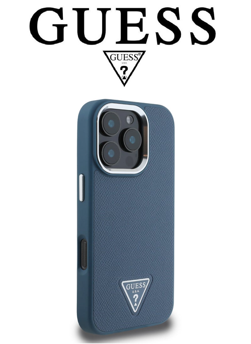 CG MOBILE Back Case for iPhone 16 Pro Max, Supports Magsafe wireless charging, leather and silicone case, French design and original GUESS brand logo, from CG Mobile.  - Image 4