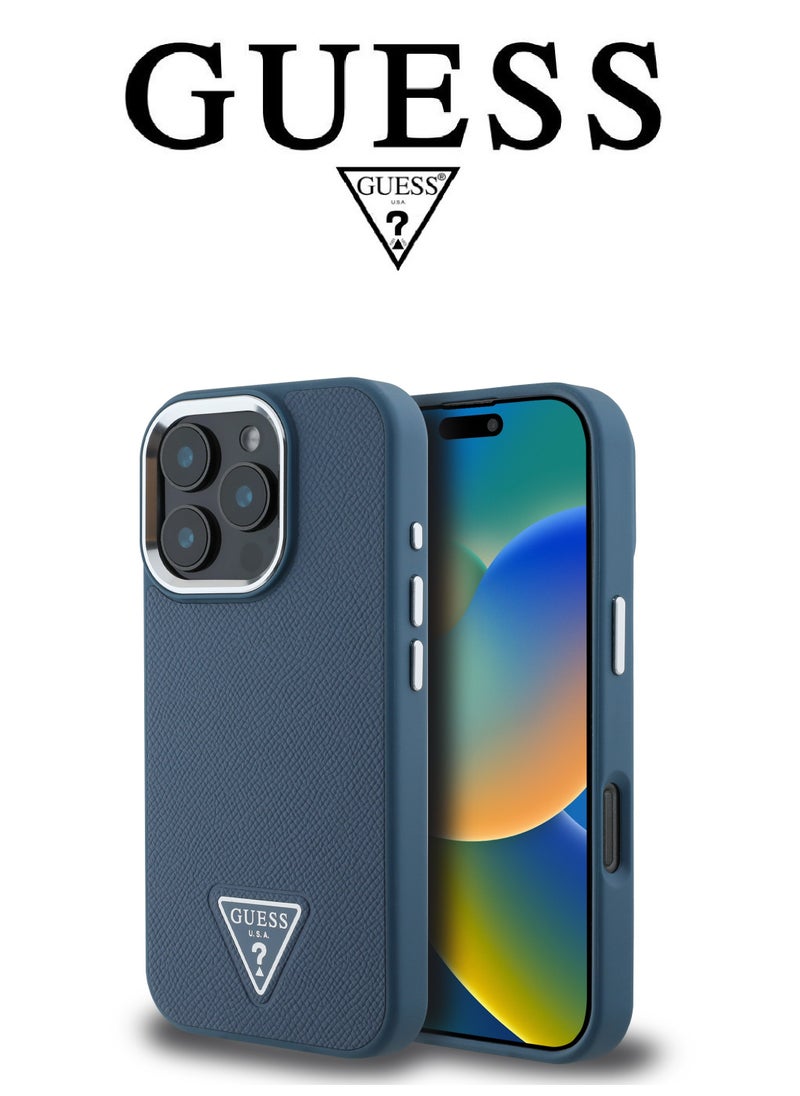 CG MOBILE Back Case for iPhone 16 Pro Max, Supports Magsafe wireless charging, leather and silicone case, French design and original GUESS brand logo, from CG Mobile.  - Image 2