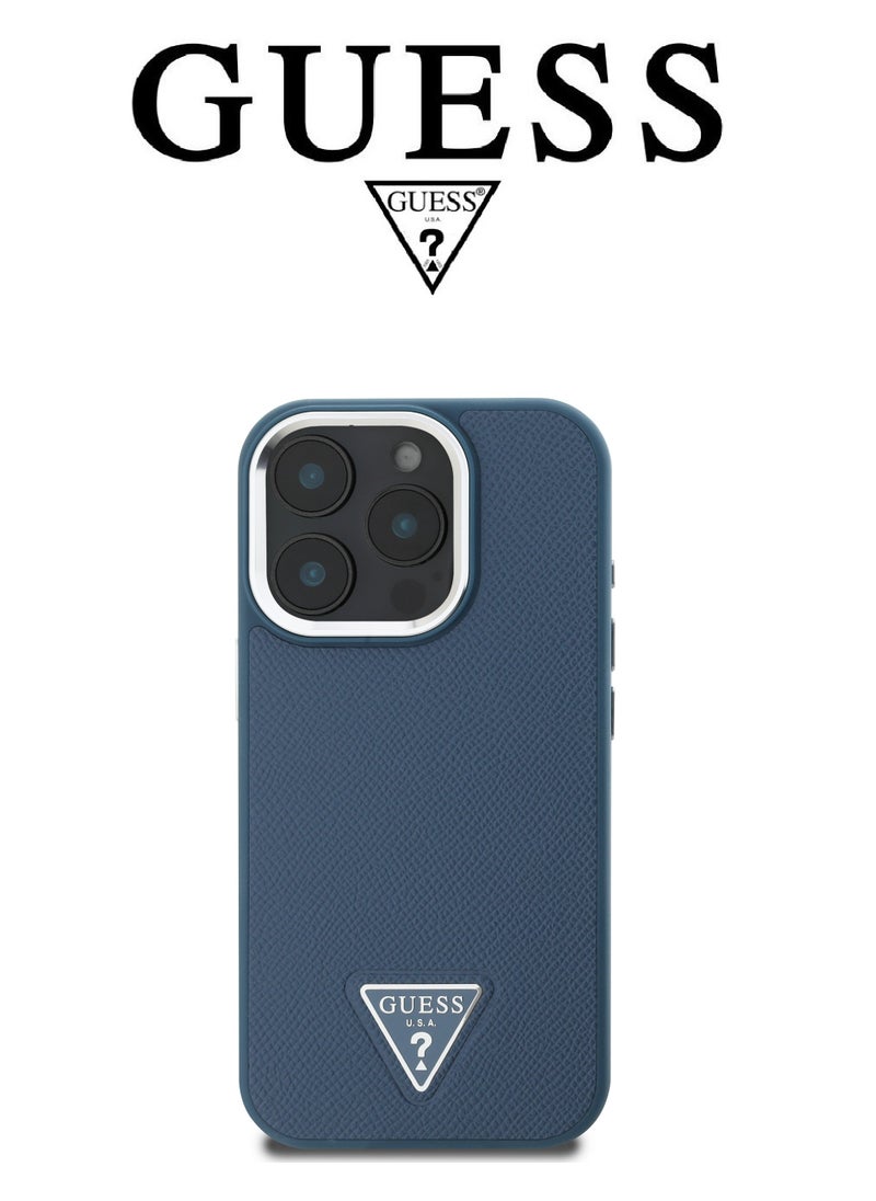 CG MOBILE Back Case for iPhone 16 Pro Max, Supports Magsafe wireless charging, leather and silicone case, French design and original GUESS brand logo, from CG Mobile.  - Image 1