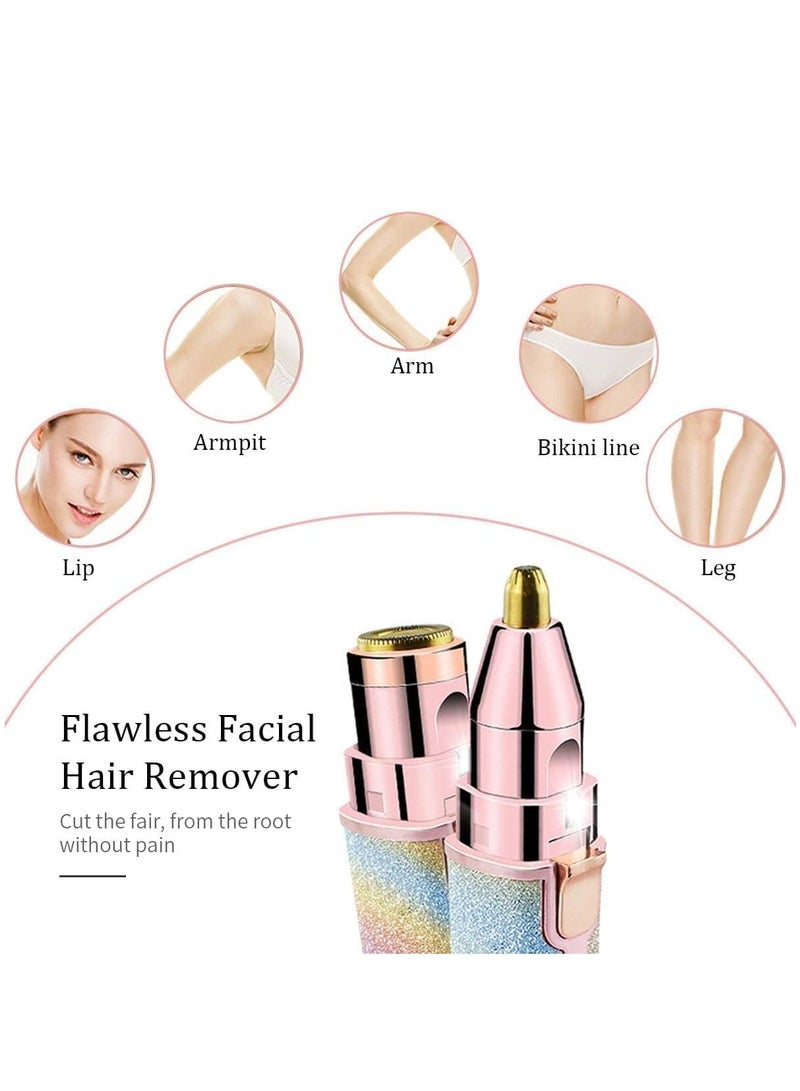 2 in 1 Eyebrow Trimmer & Facial Hair Remover for Women, Rechargeable Eyebrow Razor and Painless Hair Removal, Hair Trimmer and Body Shaver for Lips Nose Face Ear Hair - Image 5