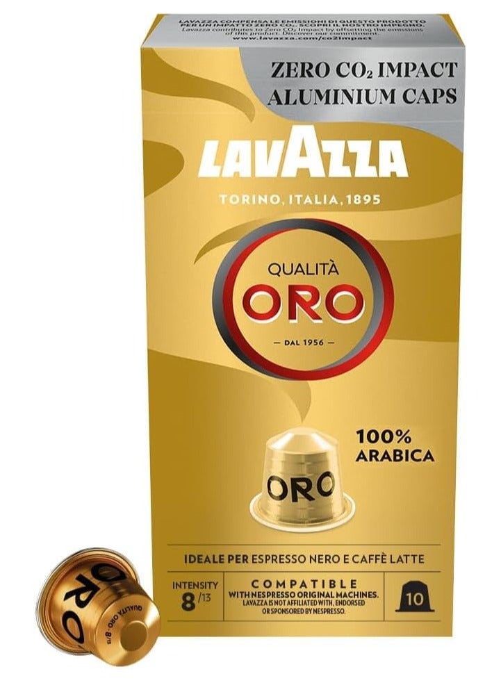 Lavazza Qualita Oro Compatible Capsules With Nespresso 10 Capsules - Image 1