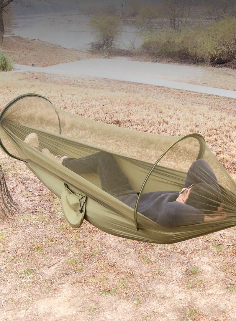 Beautiful Hammock with Mosquito Net, Anti-rollover for Outdoor Camping, Nylon Material, Single and Double Mosquito Net Hammock - Image 4