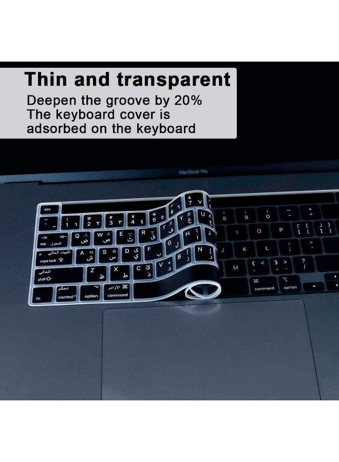 Arabic Language Ultra Thin Keyboard Cover Skin for MacBook Pro 13 Inch 2022 2021 2020 (Apple M2 Chip/Apple M1 Chip A2338/A2289/A2251) and 2019 MacBook Pro 16 Inch (Model A2141) Protector,US Version - Image 4
