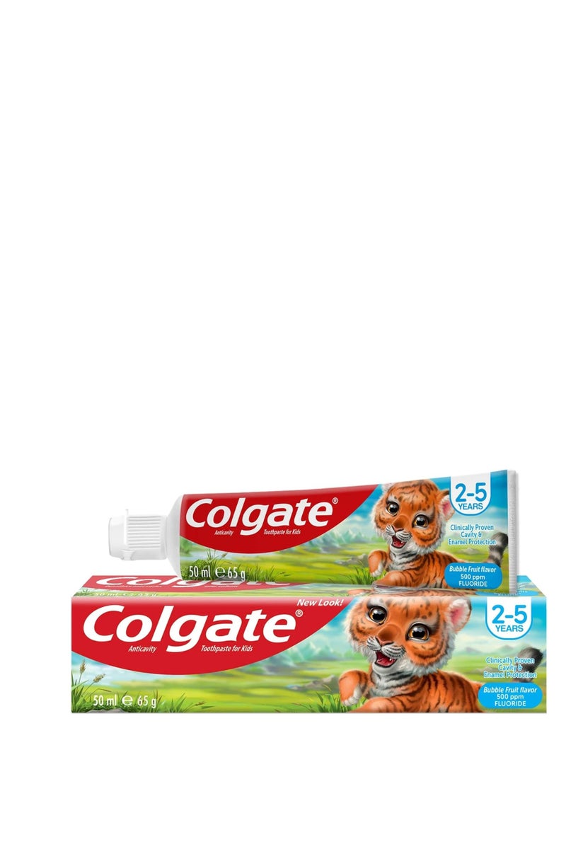 Colgate Kids Bubble Fruit Fluoride Toothpaste 50ml / 65gm (Pack of 4pcs) - Image 2