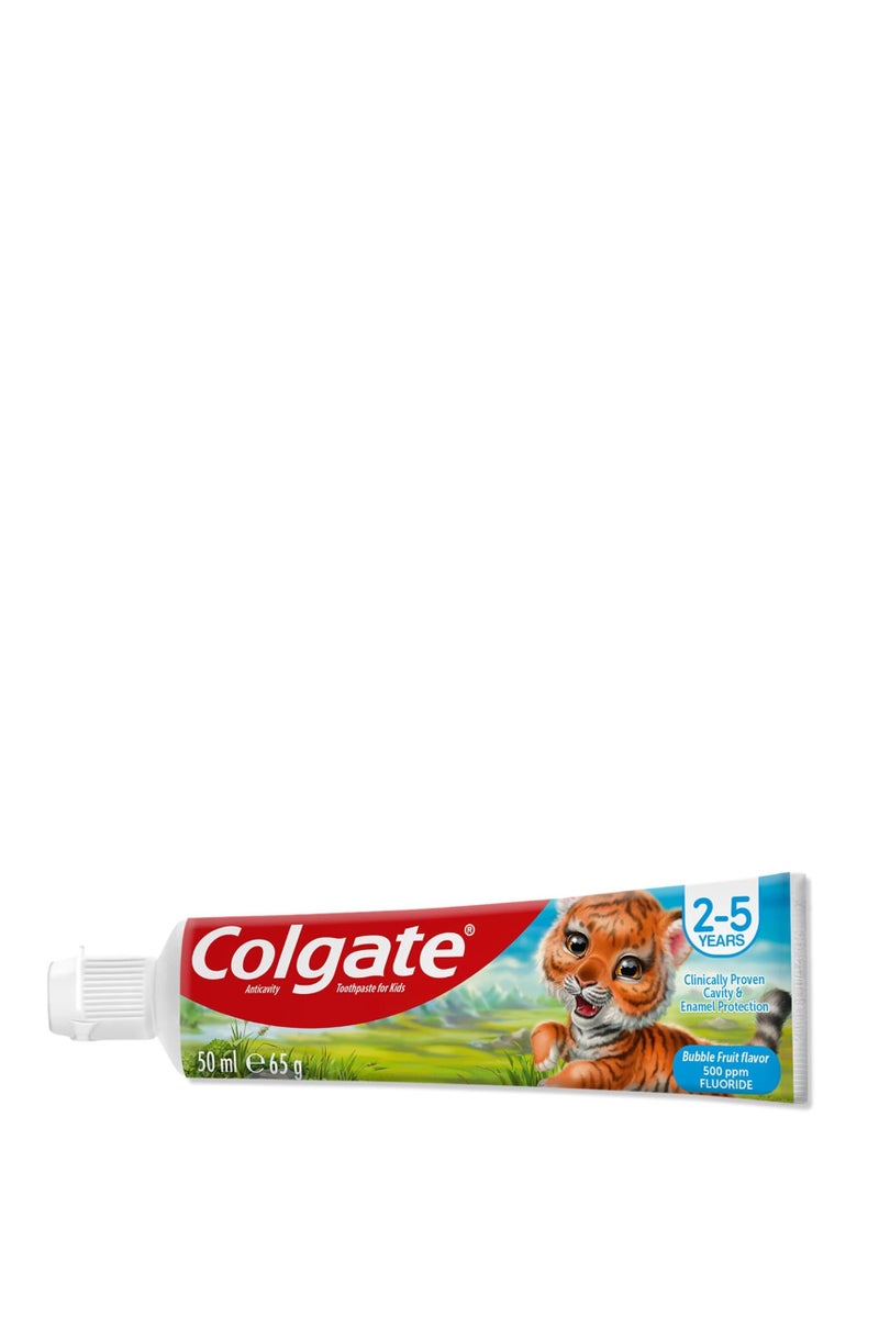 Colgate Kids Bubble Fruit Fluoride Toothpaste 50ml / 65gm (Pack of 4pcs) - Image 3