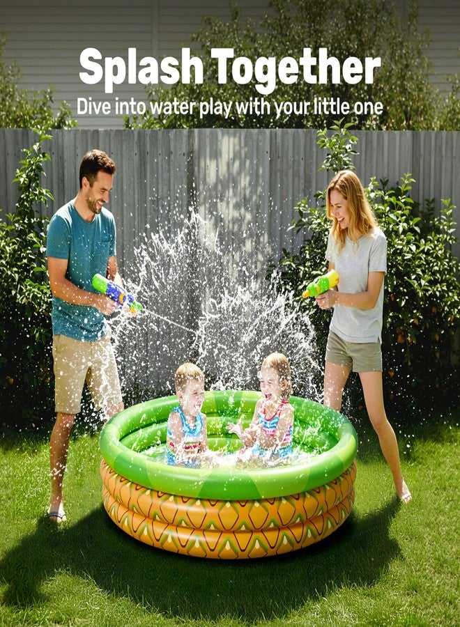 Sloosh مجموعة من 3 أحواض سباحة قابلة للنفخ للأطفال، مقاس 45 × 10 بوصة، بتصميمات البطيخ والأناناس والكعك، مثالية لإضفاء البهجة على الأطفال في المواسم المختلفة، مناسبة للاستخدام الداخلي والخارجي. - Image 3