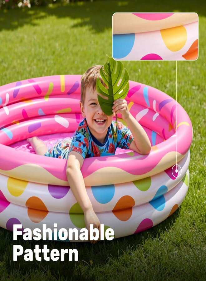 Sloosh مجموعة من 3 أحواض سباحة قابلة للنفخ للأطفال، مقاس 45 × 10 بوصة، بتصميمات البطيخ والأناناس والكعك، مثالية لإضفاء البهجة على الأطفال في المواسم المختلفة، مناسبة للاستخدام الداخلي والخارجي. - Image 5
