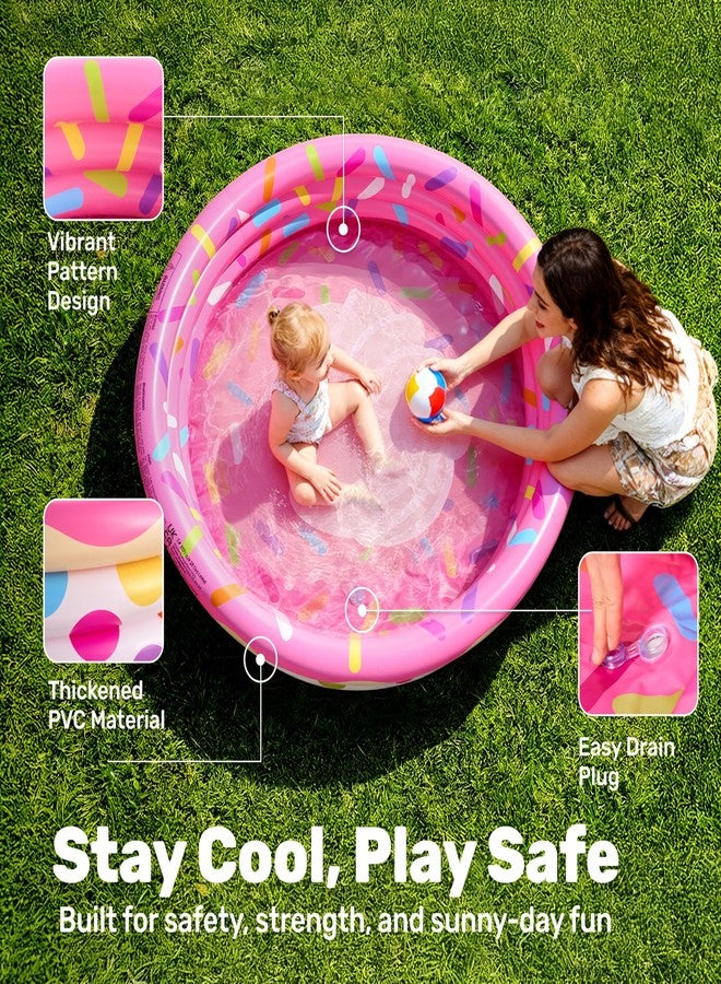 Sloosh مجموعة من 3 أحواض سباحة قابلة للنفخ للأطفال، مقاس 45 × 10 بوصة، بتصميمات البطيخ والأناناس والكعك، مثالية لإضفاء البهجة على الأطفال في المواسم المختلفة، مناسبة للاستخدام الداخلي والخارجي. - Image 2