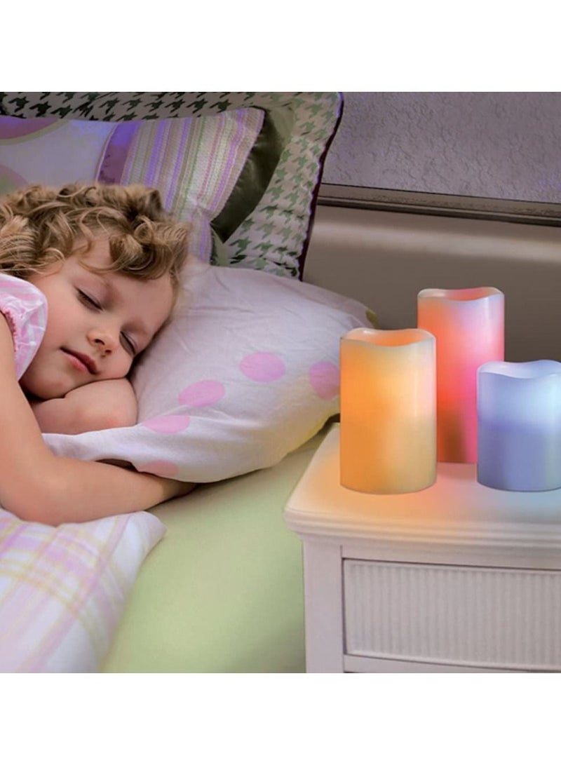 Luma 3-Piece Real Wax Flameless Candles With Remote Control Cream - Image 3