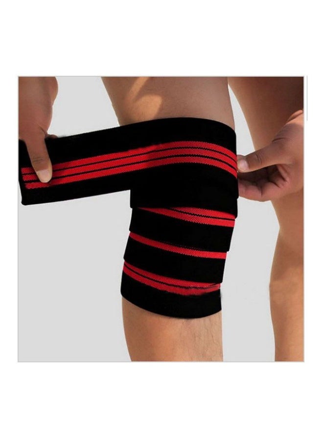 MD Gymwear أربطة الركبة من MD جيموير - لياقة بدنية ورفع الأثقال - أسود/أحمر - 2 قطعة - Image 3