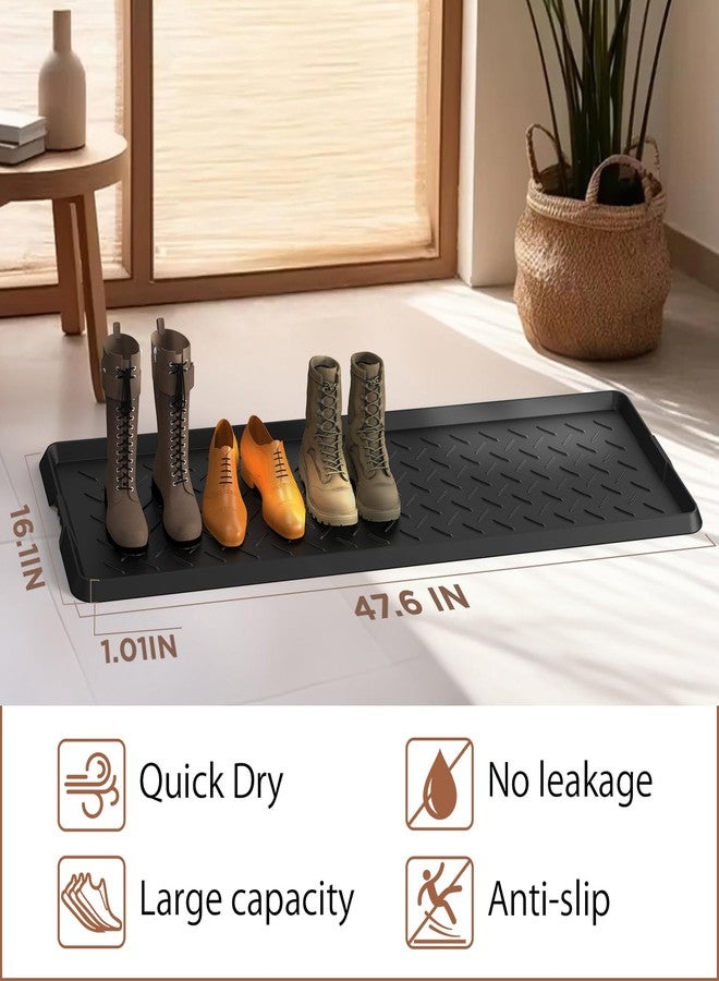 UltraLegend Heavy Duty Boot Tray Natural Rubber Shoe Mat Tray for Entryway with Shoes Brush Large Boot mat Tray Multi-Purpose for Indoor or Outdoor - Image 2