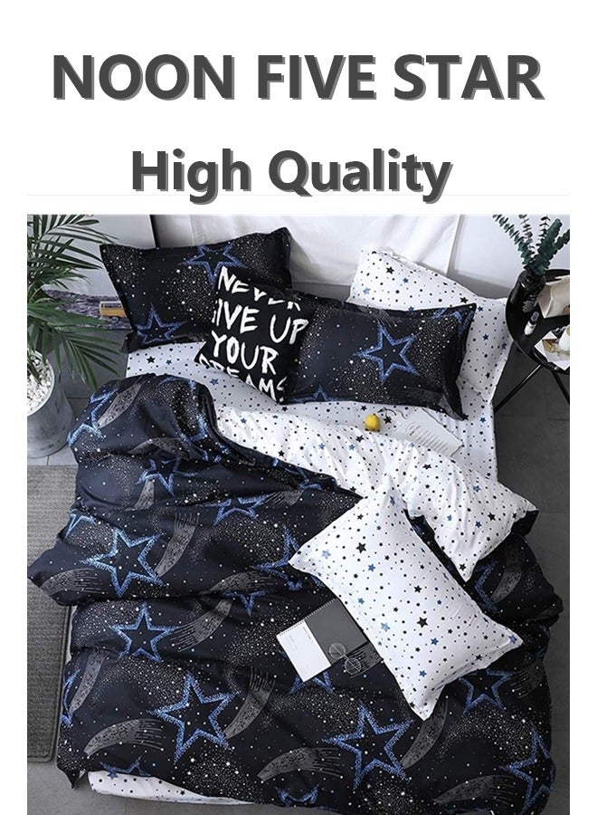 Glow in Dark Accent King 220x240cm: 6PCS Duvet Cover 4Pillow Cover 1 Night Safe Fitted Sheet