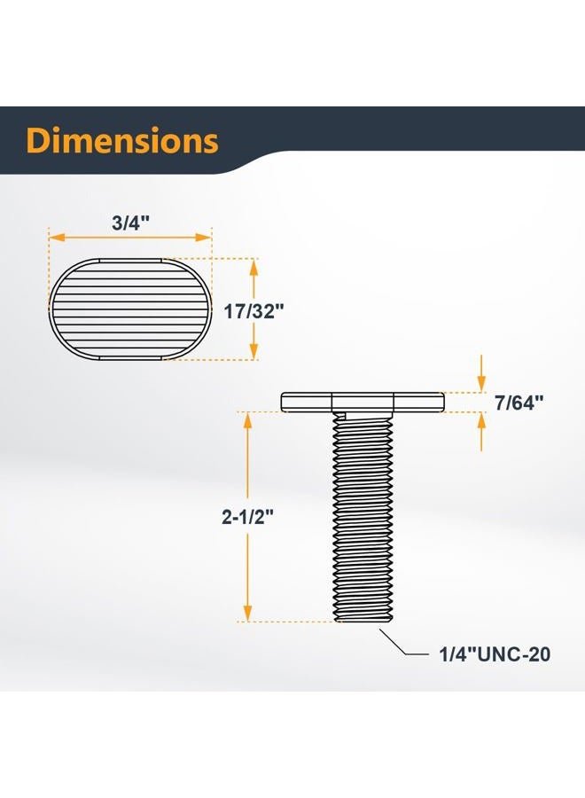 POWERTEC 1/4"-20 T Track Bolts 20 Pack for T Track, 2-1/2 Inch Long T Slot Bolts for Universal T Track, T Track Accessories for Woodworking Jigs and Fixtures (QTB1005) - Image 3