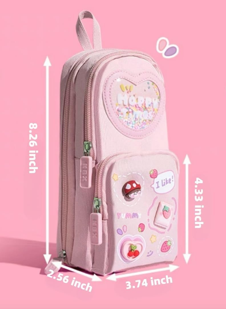 Large Capacity Pencil Case with Compartments for Kids Boys Girls, Cute Desk Stationery Organizer with Handle, Portable Pencil Case Pencil Pouch for School Office Supplies - Image 2