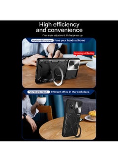 Generic Case Cover Shockproof CD Protective Case with Camera Protection and Metal Ring Compatible with Samsung Galaxy A71 4G (Black)  - Image 4