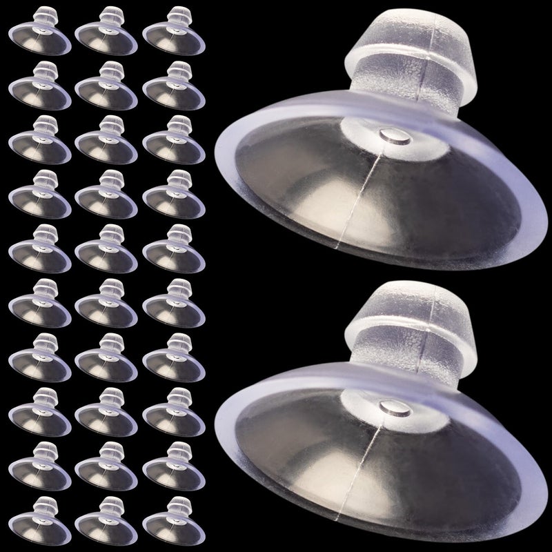 Mxxipp 30pcs Clear Rubber Round NonSlip Suction Cups for Glass Table Cabinet Doors Fish Tank Bathroom Tile Kitchen Sink 20mm Diameter 7mm Stem Length