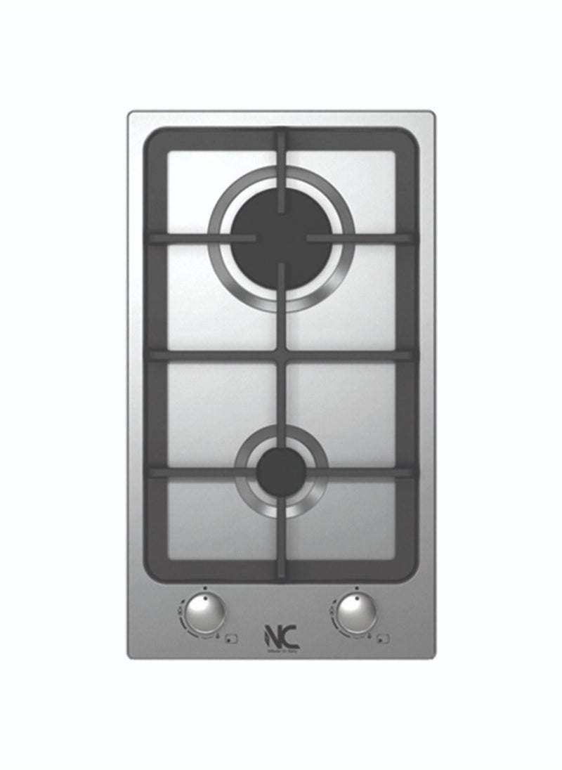 N.C N.C Built-in hob 30 cm 2 Gas burners Heavy Duty Front Control Italy  - Image 1