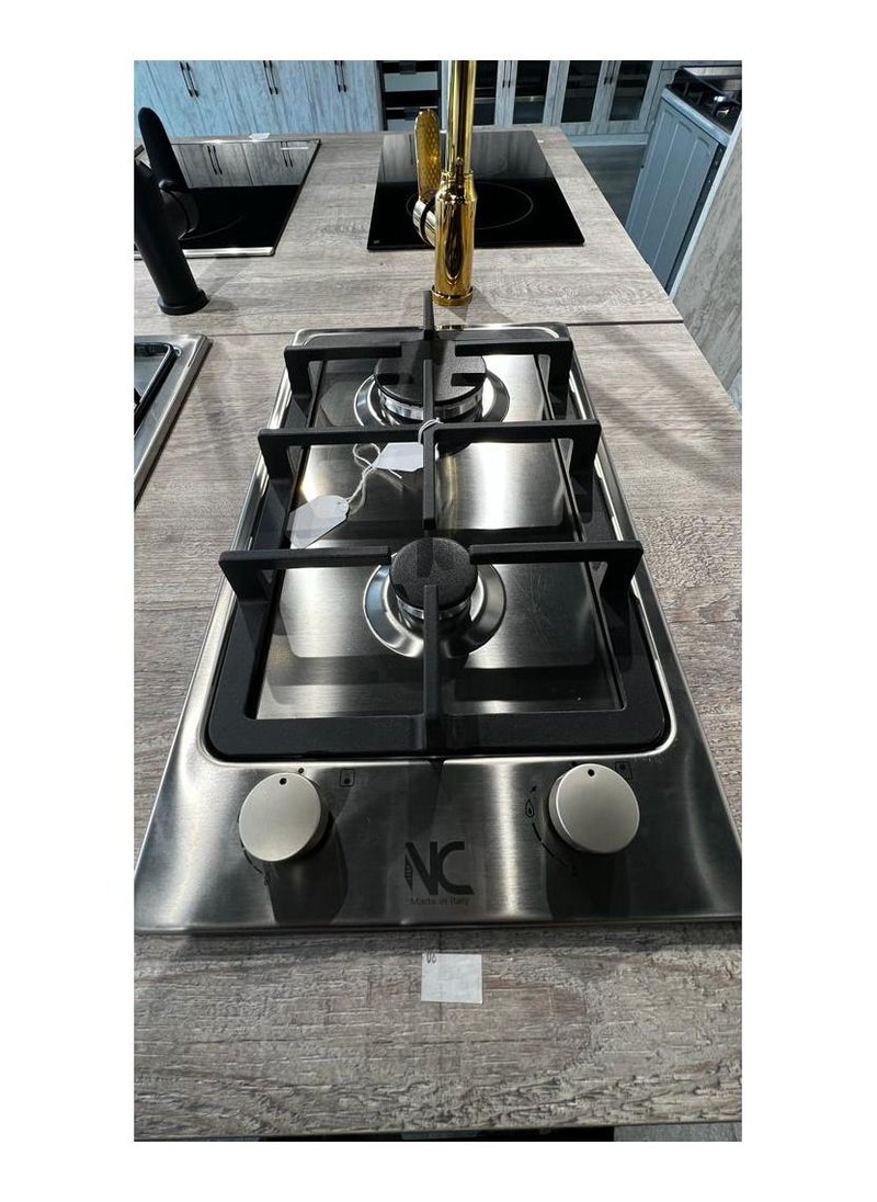 N.C N.C Built-in hob 30 cm 2 Gas burners Heavy Duty Front Control Italy  - Image 3
