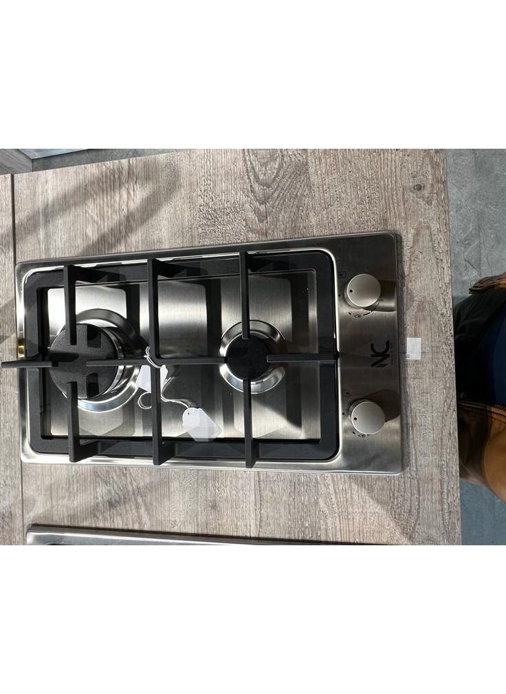N.C N.C Built-in hob 30 cm 2 Gas burners Heavy Duty Front Control Italy  - Image 2