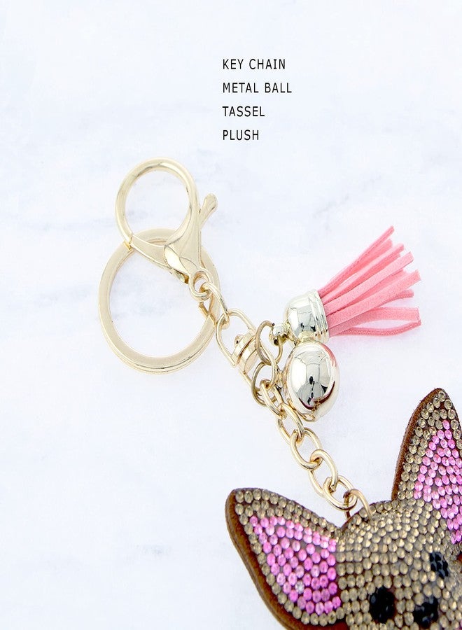 NTLX Key Chain Bag Charm - Cute Sparkling Charm for Purses, Luggage, Suitcases, Diaper Bag, and Keys - Gift Box Included, Brown Chihuahua Dog, Medium - Image 4