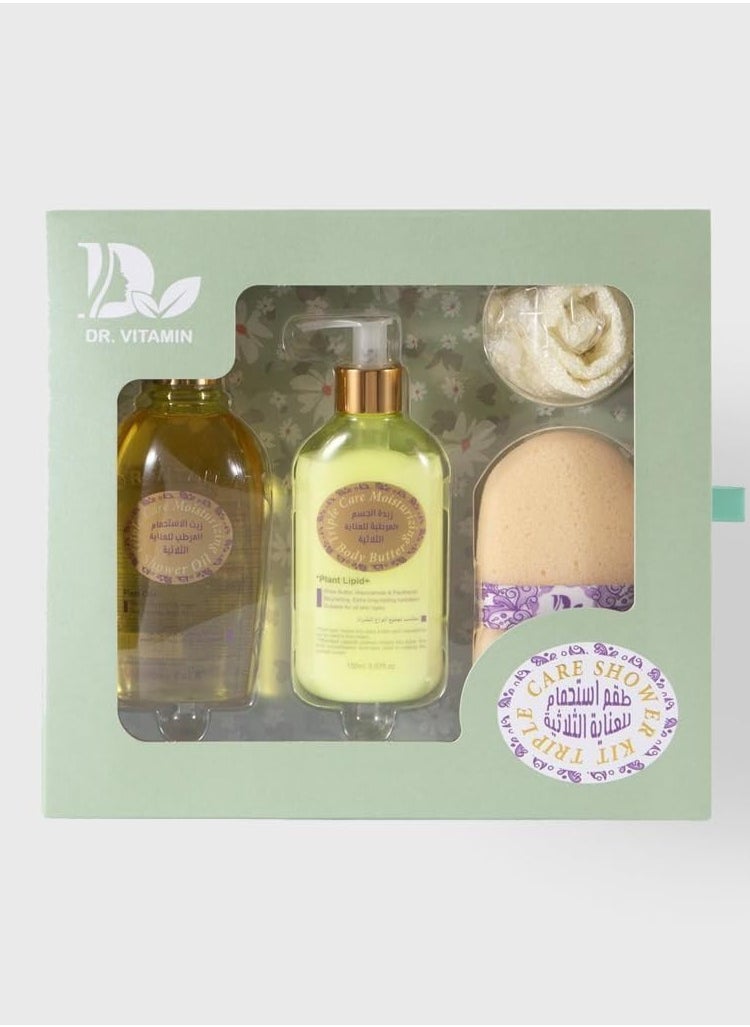 A complete triple care bath set that guarantees you a luxurious experience of refreshment and deep hydration for your skin, providing a permanent feeling of comfort and radiance that contributes to improving the health and freshness of your skin.