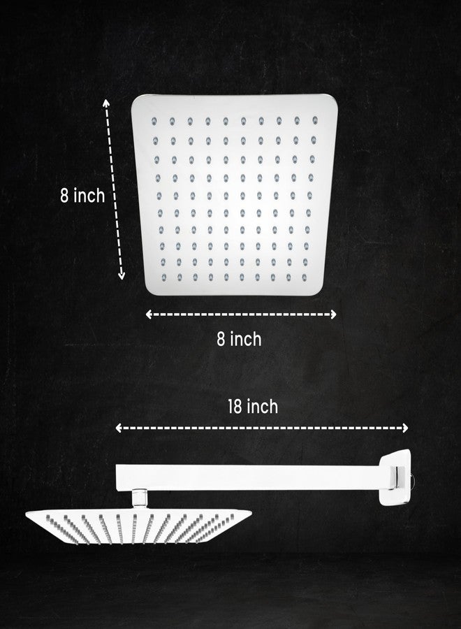 RiverSoftRS-RS88 Rain shower 8 inch x 8 inch With 18 Inch Arm (SS-304 Grade, Chrome) - Image 3