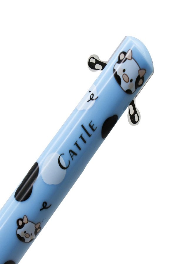 Maydahui 8 Pcs 2 Colors Cute Zodiac Animal Ears Pens Multicolor 2-in-1 Click Pen 0.5 mm Black Red Ink 8 Styles Kawaii Pig Mouse Chick Rabbit Cow Tiger Sheep Monkey Pens for Shcool Office Party Favors - Image 4