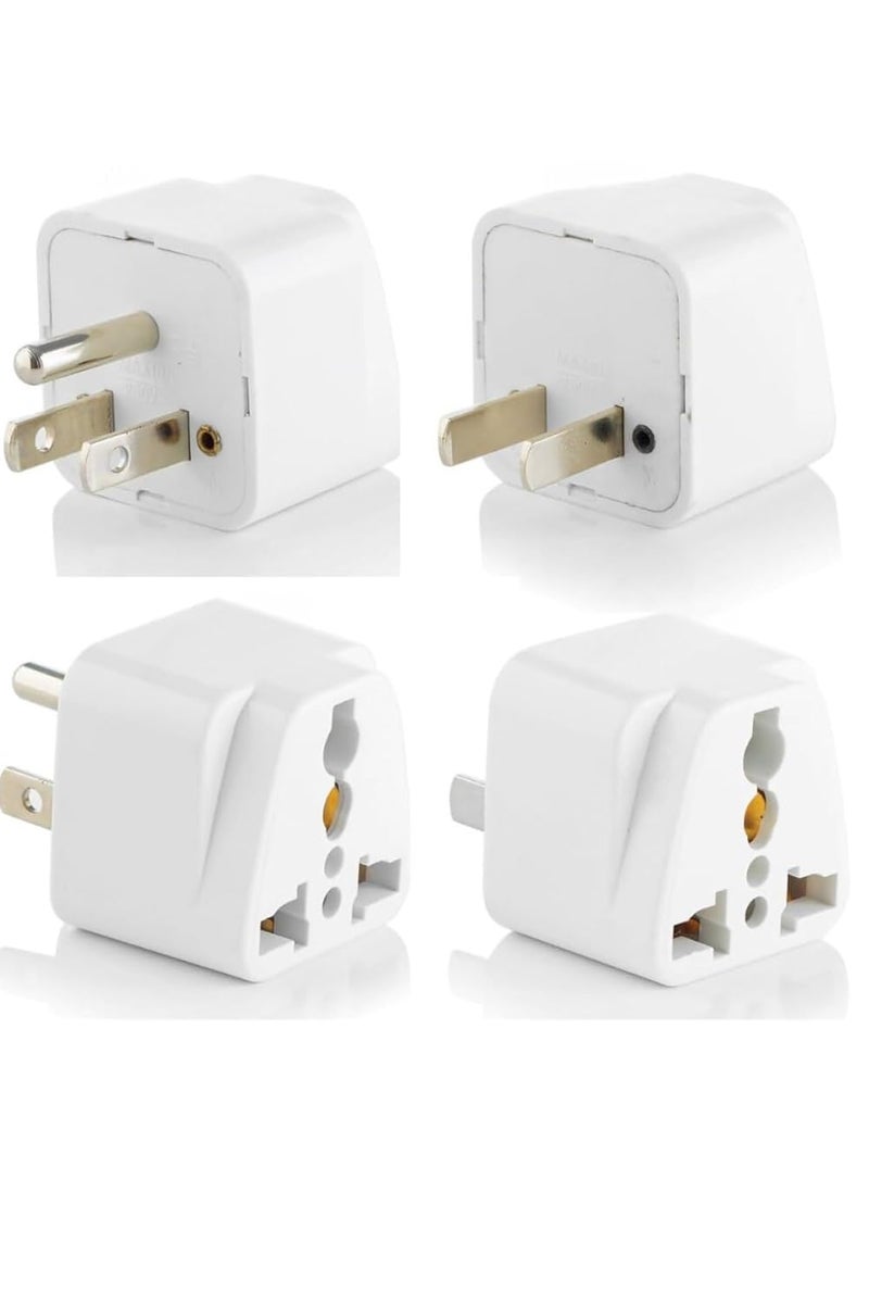 OCKO Ocko Universal Type A B US Conversion Adapter Plug 3 2 Pin Converter Socket Indian To Universal Adapter USA Canada Brazil to India Suitable for Laptop Camera Charger Pack of 4 White  - Image 1