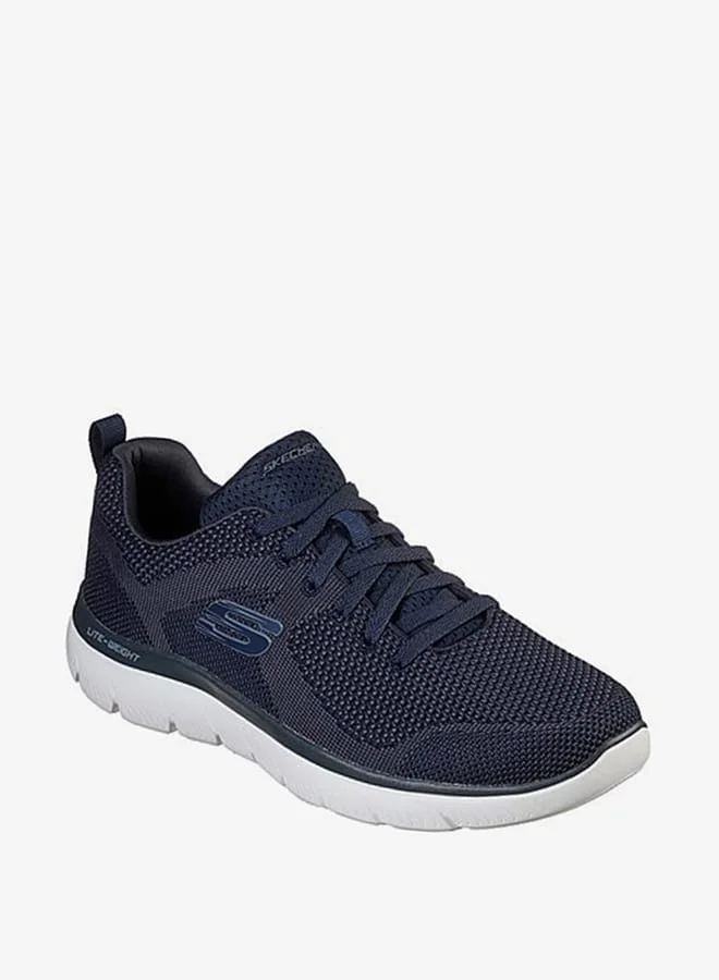 سكيتشرز Mens Summits Brisbane Lace-Up Shoes - 232057-NVY