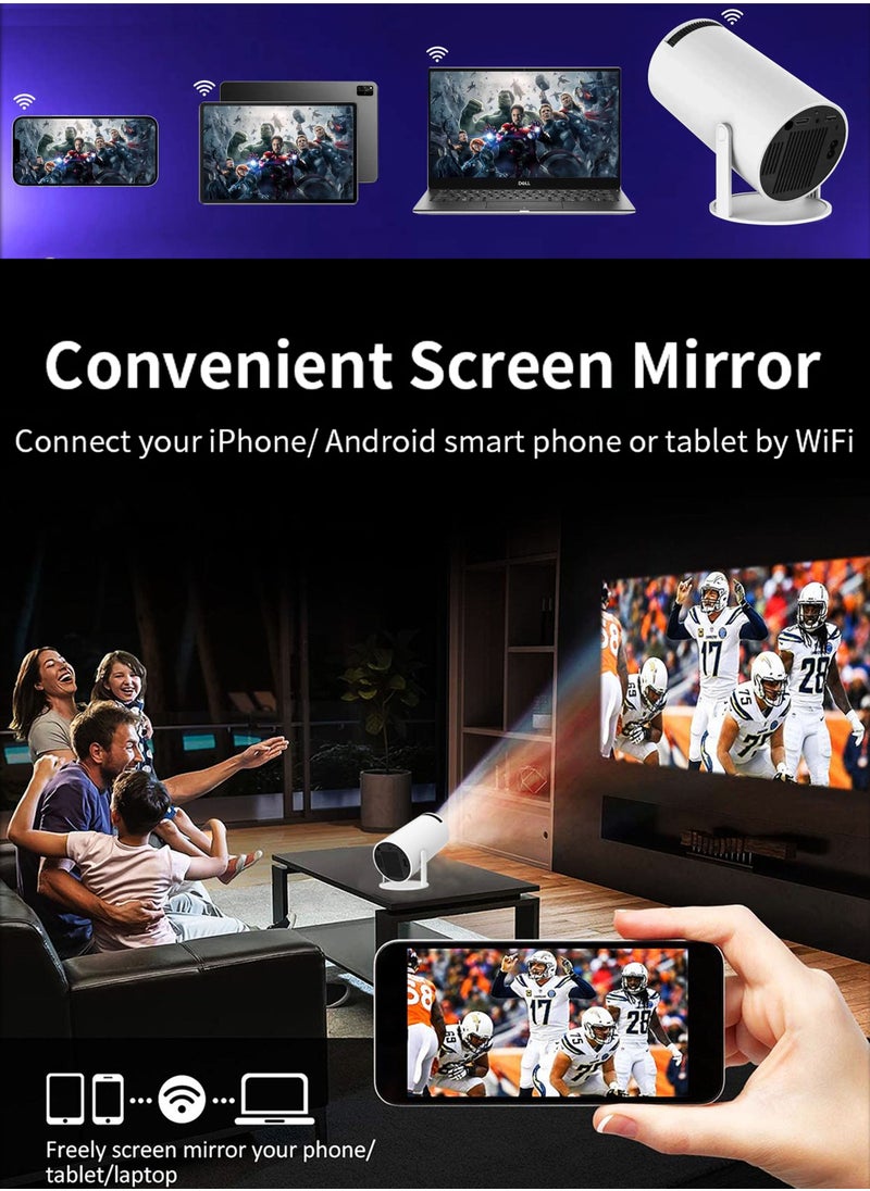 HY300 Android 5G Wifi Smart Portable Projector 1280 720P Full HD Office Home Theater Video Mini Projector Optical specifications PROJ-WO-87-AN White