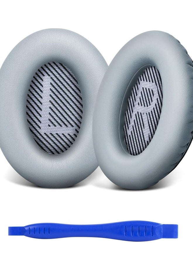 Link Dream - Replacement Ear Cushions for Bose Quiet Comfort 35 Soft Protein Leather Replacement Ear Pad for Bose QC 35/25 / 15 QC2 / Ae2 / Ae2i / Ae2W / Sound Link/Sound True (Light Grey) - Image 1
