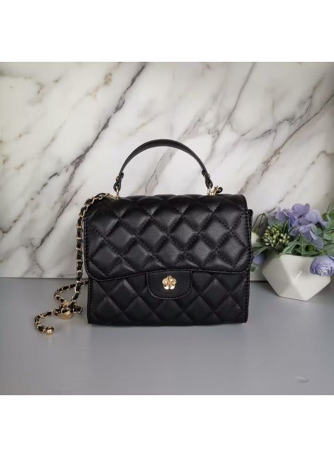Retro Embroidery Chain Mini Crossbody Bag 2023 Black large