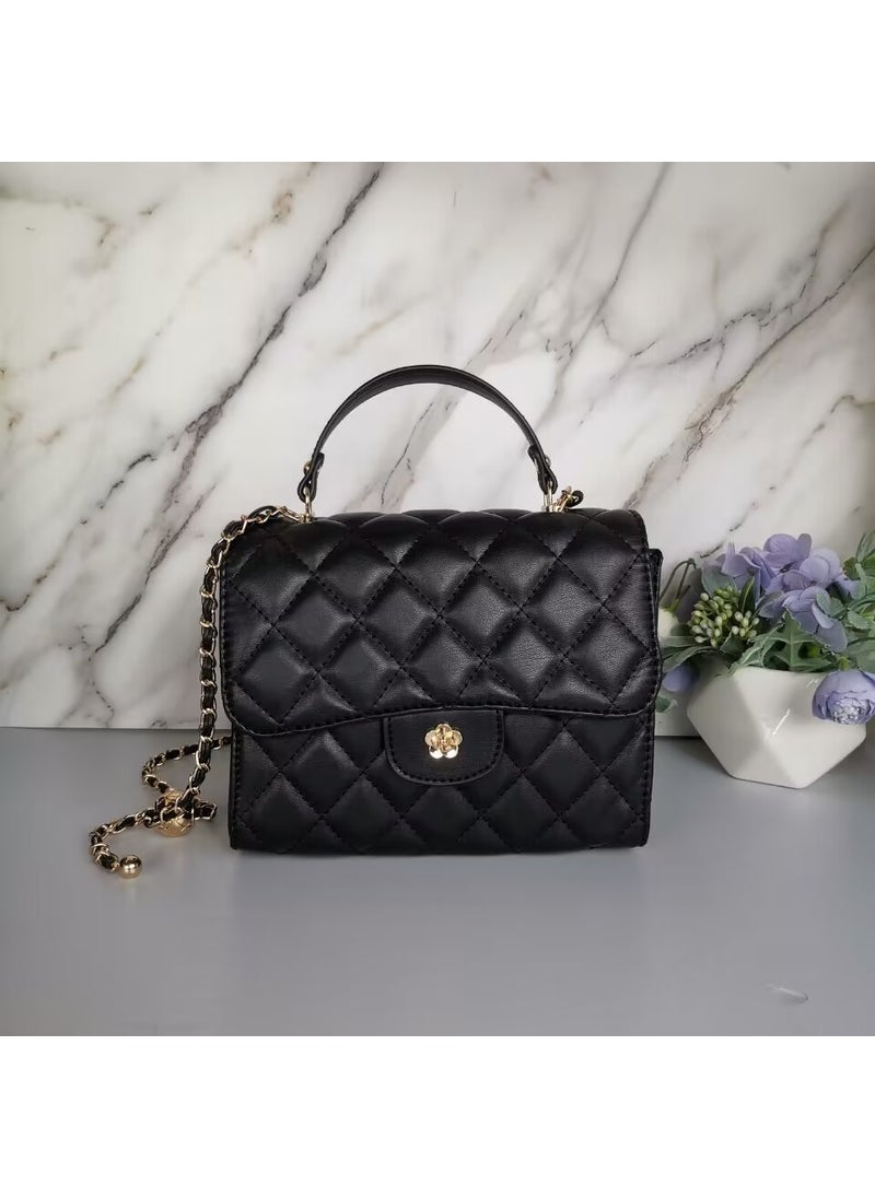 Retro Embroidery Chain Mini Crossbody Bag 2023 Black large