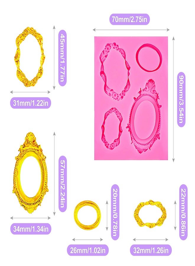 ZeriLion Baroque Fondant Molds Set - 3 Pcs with Crown, Vintage Photo Frame Shapes for Cake Decorating, Cupcake Toppers, Gum Paste, Chocolate, Candy, Polymer Clay Making - Image 3