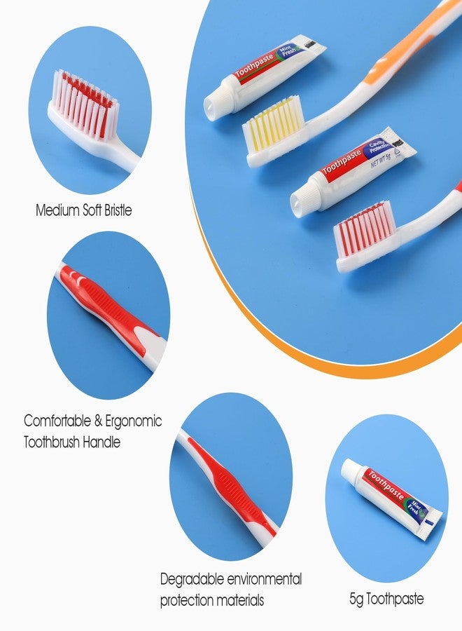 HOMVLE 48 Packs Disposable Toothbrushes with Toothpaste, Individually Wrapped Buld Toothbrush and Toothpaste Buld for Travel Size Toiletries, OCC, Airbnb, Dentist, Office/4 Colorful - Image 3