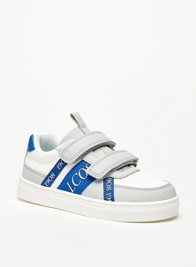 Lee Cooper Boys Printed Casual Sneakers With Hook And Loop Closure