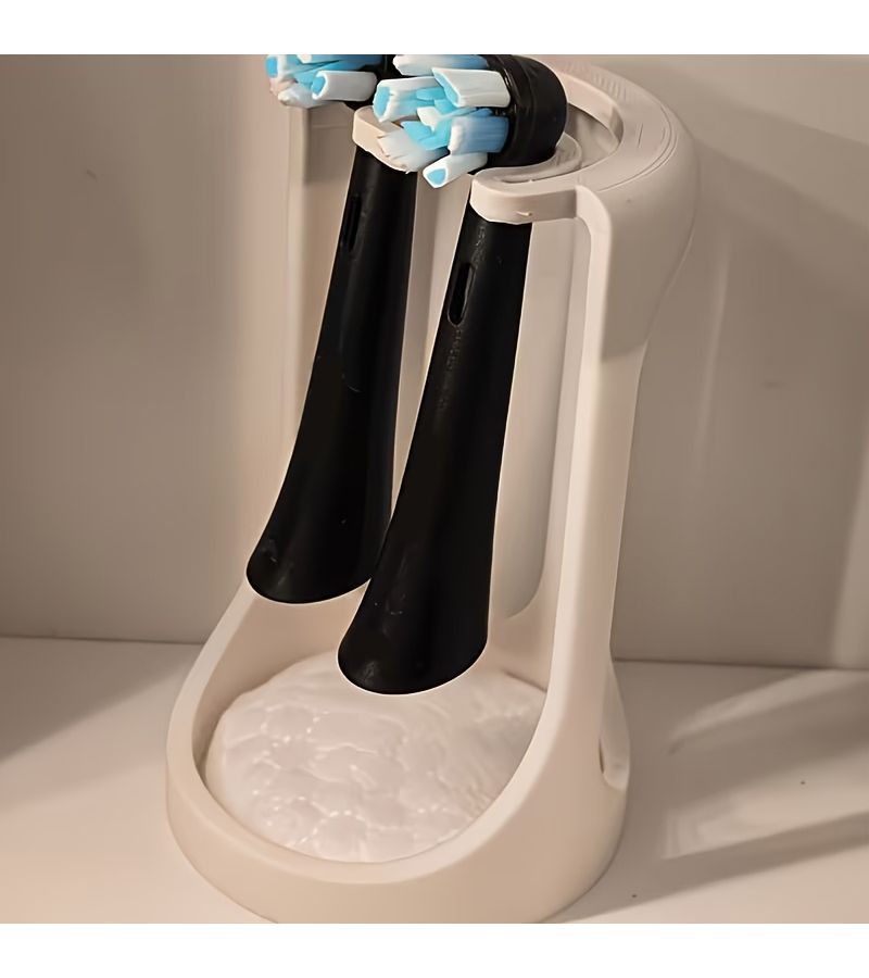 White Electric Toothbrush Head Holder For Bathroom Storage Rack And Collection Tray - Image 5
