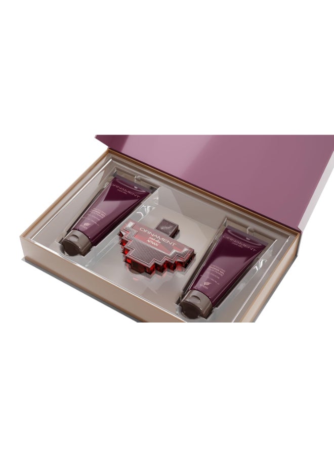 Afnan Gift Set Ornament Purple Allure  Eau De Parfum 100 Ml + Body Lotion 100 Ml + Shower Gel 100 Ml Perfume Gift Set For Women  - Image 2