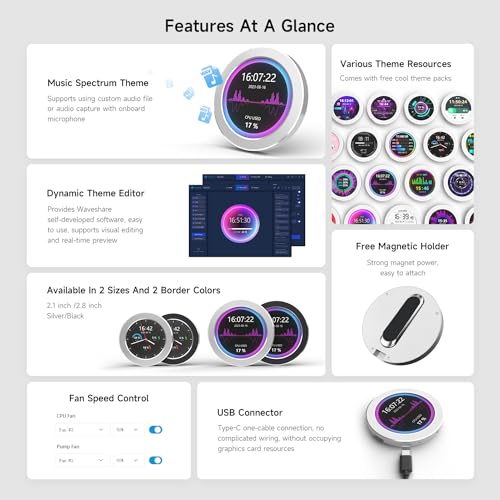 waveshare 2.8inch Round LCD Display, CPU/GPU Cooler, Black - Image 4