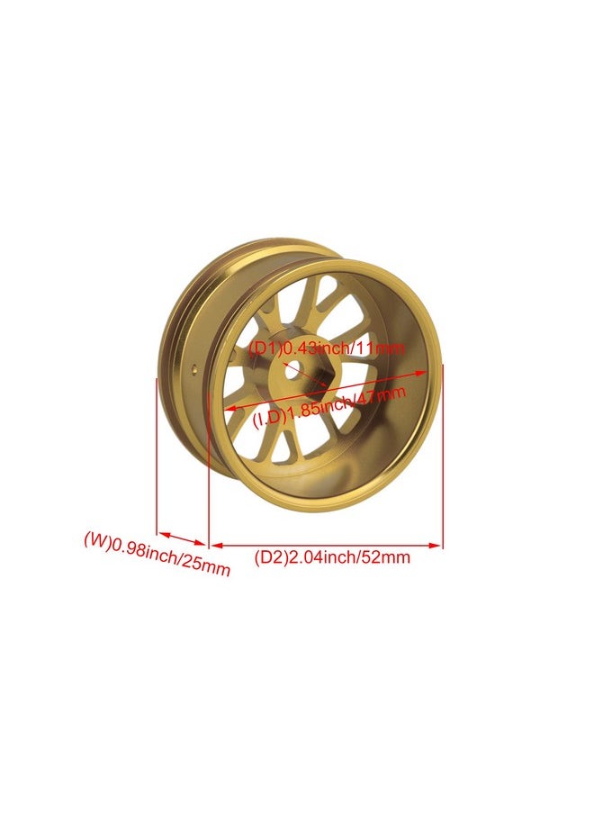 Mxfans Mxfans 4PCS RC Golden Al. Upgrade 50008Y Y-Shape Wheel Rim RC1:10 On-Road Car & Drift Car  - Image 4