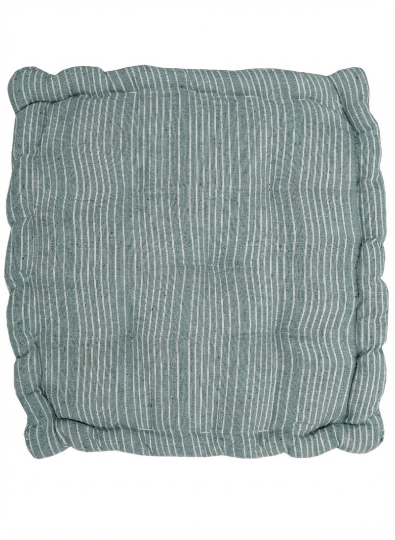 Ambrosia وسائد إليورا المربعة المخططة باللون الأزرق السماوي – 40 × 40 × 8 سم - Image 1