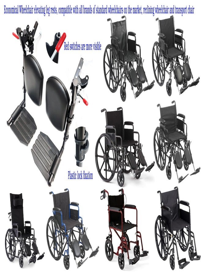 ForconMed Wheelchair elevating Leg Rest，Padded Leg Pads, rotatable footrests, Adjustable footrest Height, Tool-Free Installation, and Compatible with All Standard wheelchairs. - Image 3