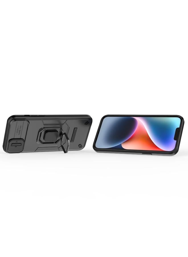 S-TOP Case For iPhone 14 Plus Sliding Camshield TPU + PC Shockproof Phone Case with Holder - Image 5