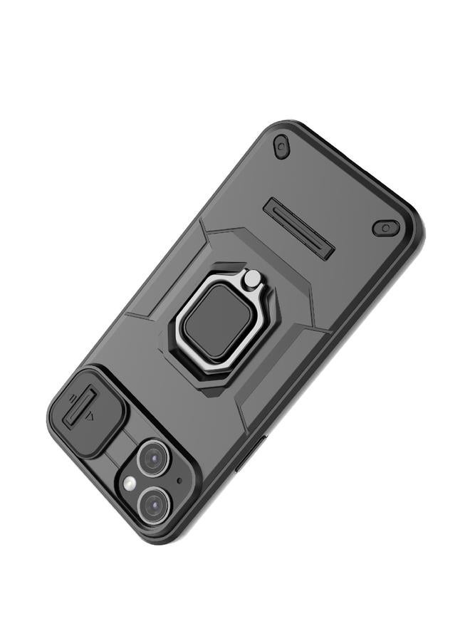 S-TOP Case For iPhone 14 Plus Sliding Camshield TPU + PC Shockproof Phone Case with Holder - Image 4