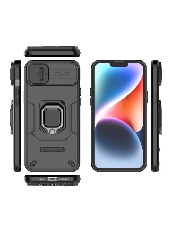 S-TOP Case For iPhone 14 Plus Sliding Camshield TPU + PC Shockproof Phone Case with Holder - Image 2
